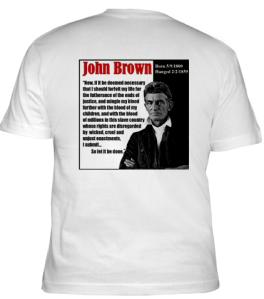 Back of John Brown T-shirt